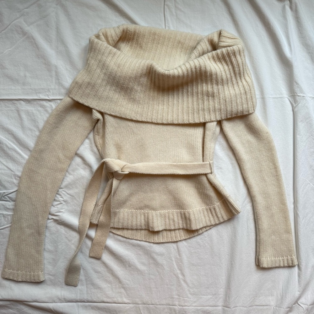 vintage ballet core cashmere cream off shoulder sweater small theory - Picture 5 of 6